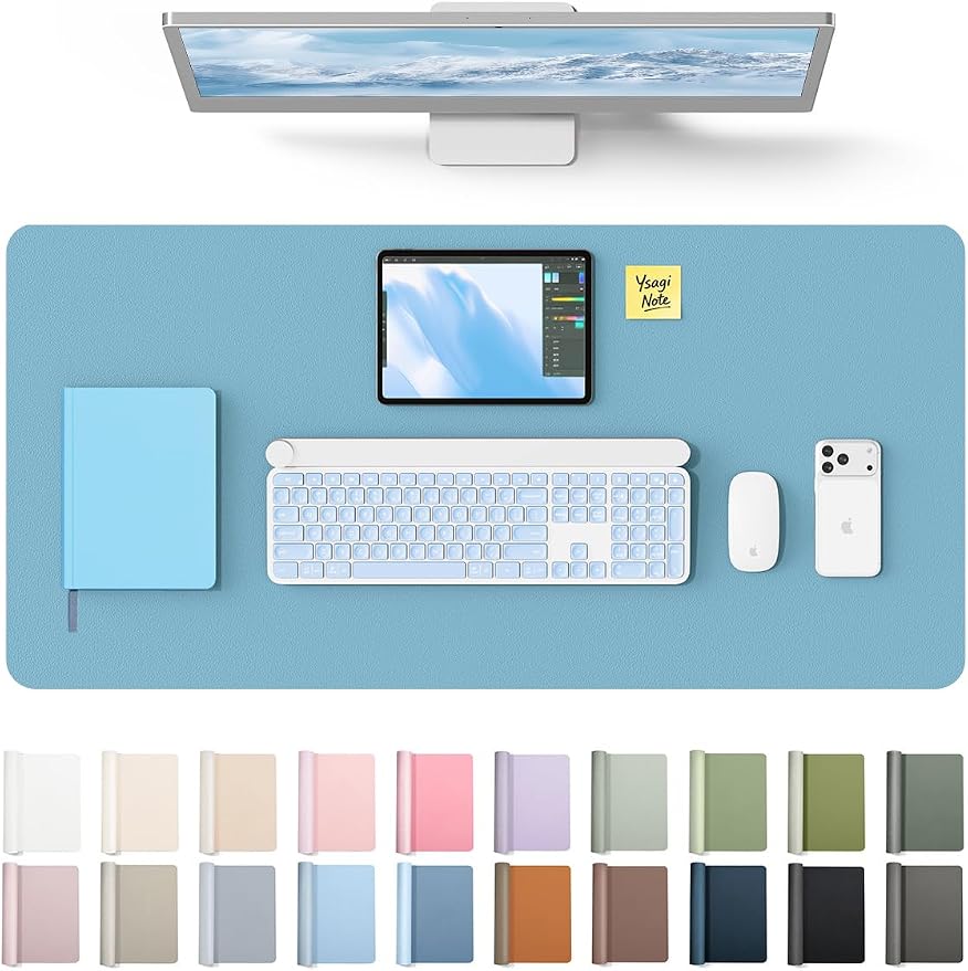YSAGi Leather Desk Protector, Office Mat, Large Mouse Mat, Non-Slip PU Leather by YSAGi