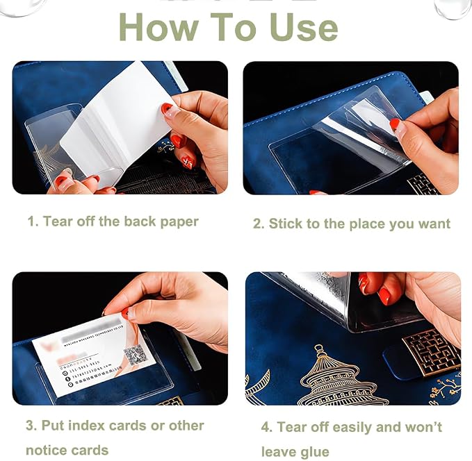 60 Pack Clear Self Adhesive Label Pockets, Label Holders Index Card Pockets - Image 4