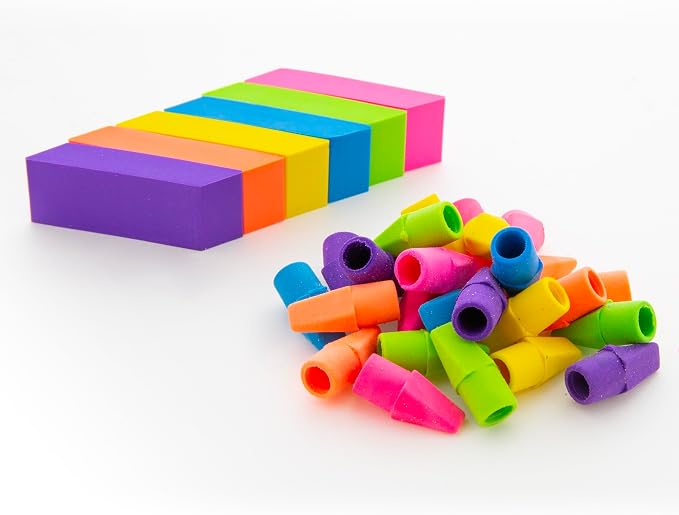 BAZIC Neon Bevel Eraser | soft latex-free, neon beveled block erasers, PVC-free - Image 5