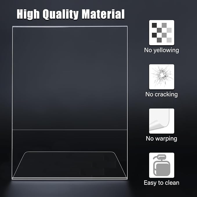 xydstay 12pack 8.5x11 Acrylic, L Shape Clear Plastic, Menu Holder, Unbreakable - Image 3