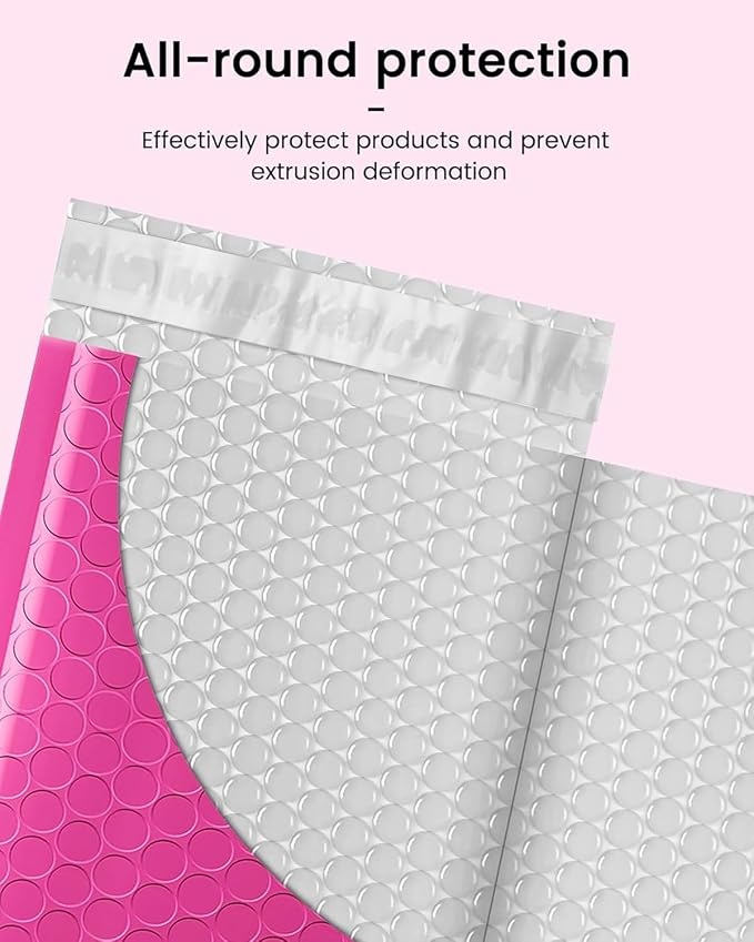 GSSUSA Pink Bubble Mailers 4x8 Inches 19200 Pack, Usable Size 4X7" Bubble - Image 6