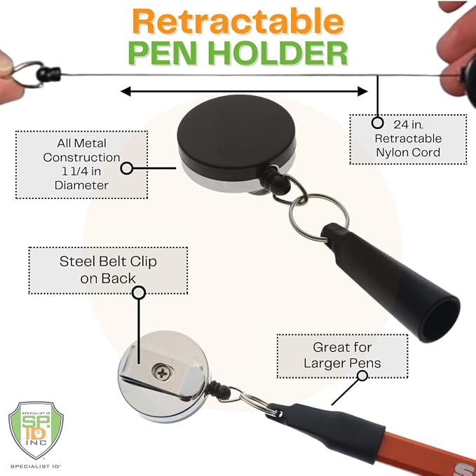 Heavy Duty Retractable Pull Pen Holder - Image 2