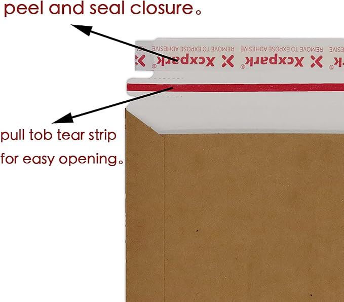 Xxcxpark 25 Pack kraft brown Rigid Mailers 9.25 x 11.75 inches, Self Seal Photo - Image 5
