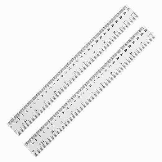 YouOKLight Plastic Ruler 30cm, Transparent Ruler 12 inch, Metric Ruler by YouOKLight