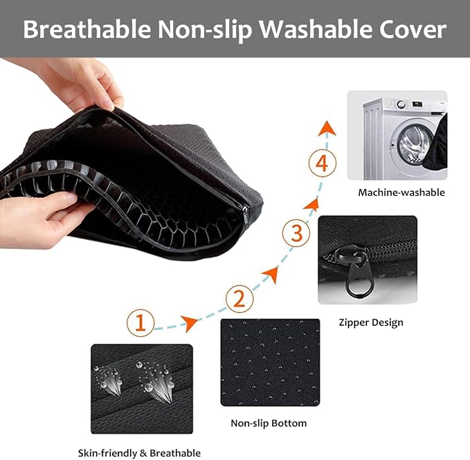 Gel Seat Cushion, Super Large Gel Cushion Chair Pads - Image 5