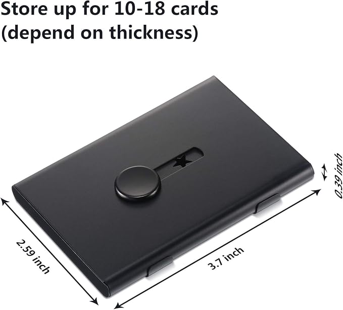 Tatuo 2 Pcs Black/blue 2 Pack Thumb Drive Business Card Holder Stainless Steel - Image 4