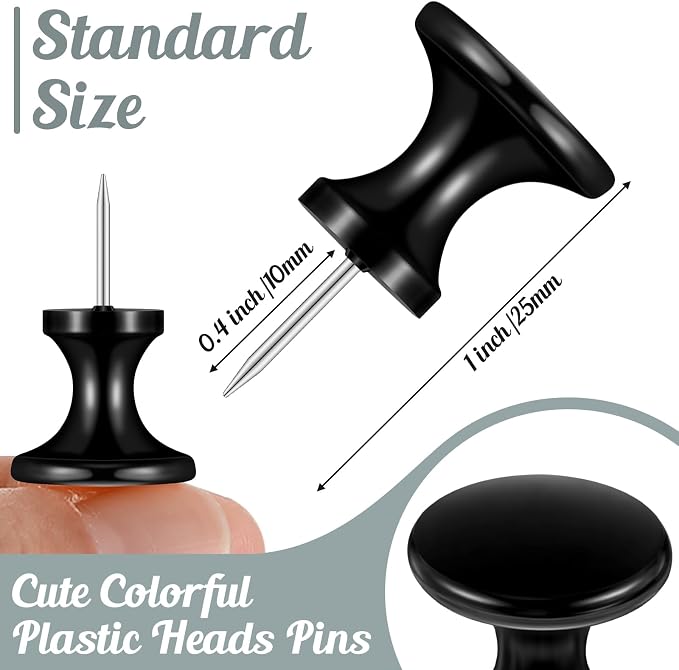 Outus 60 Pcs Giant Push Pins Jumbo Tacks 1/1.8inch Plastic Head - Image 2