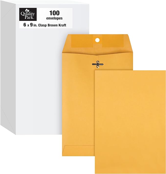 Quality Park 6 x 9 Clasp Envelopes, Clasp and Gummed Closures by Quality+Park