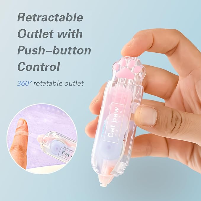 Correction Tape, Mini Retractable Correction Tape Pen, - Image 3