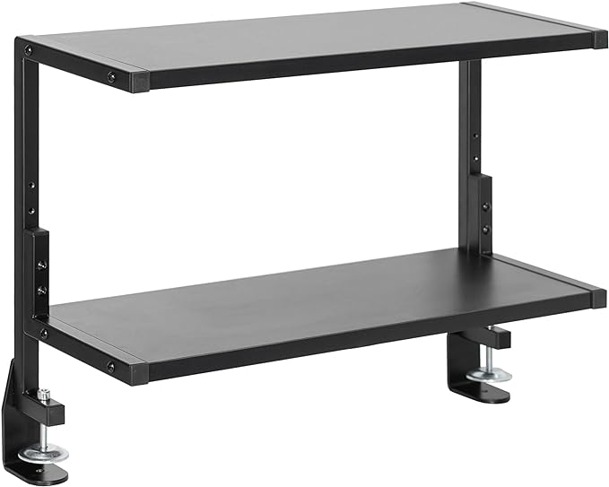 VIVO Black Clamp-on 24 inch 2-Tier Desk Shelf, STAND-SHELF24C | Above or Below by Unknown
