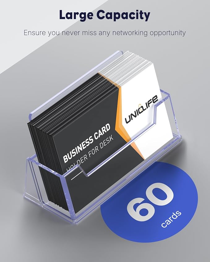 Uniclife 4 Pack Acrylic Business Card Holder - Image 6