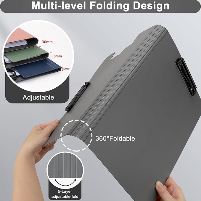 SFLHHDM 2 PCS Clipboards Foldable, Folding 360°Cover Folder Clipboard, Plastic - Image 5