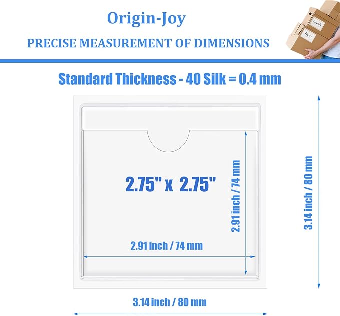 Origin-Joy 50 PCS Self-Adhesive Index Label Pockets - Image 2