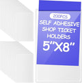 Outus 200 Pcs Self Adhesive Shop Ticket Holders Clear Plastic Sleeves Adhesive by Outus