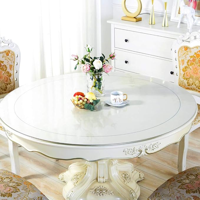 Wadrac Crystal Clear PVC Table Cover Protector Plastic Tablecloth Side Top - Image 2
