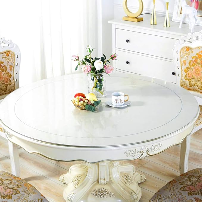 Wadrac Clear Plastic Dining Room Table Protector PVC Table Pad Cover Mat Vinyl - Image 2