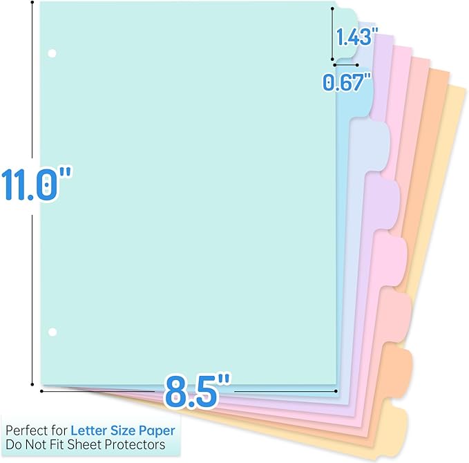 Forvencer 48Pcs/6Set Binder Dividers - Image 2