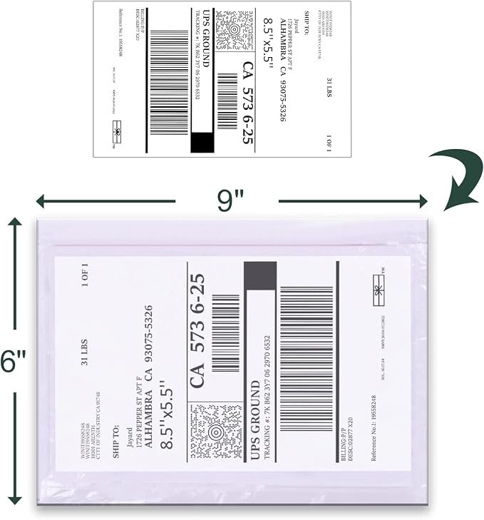 Packing List Pouches, Shipping Label Envelopes Clear Adhesive Top Loading - Image 2