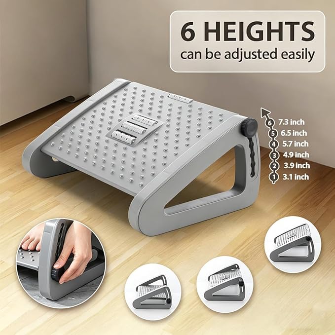 CasaZenith Foot Rest, Six Heights Adjustable Foot Rest - Image 2