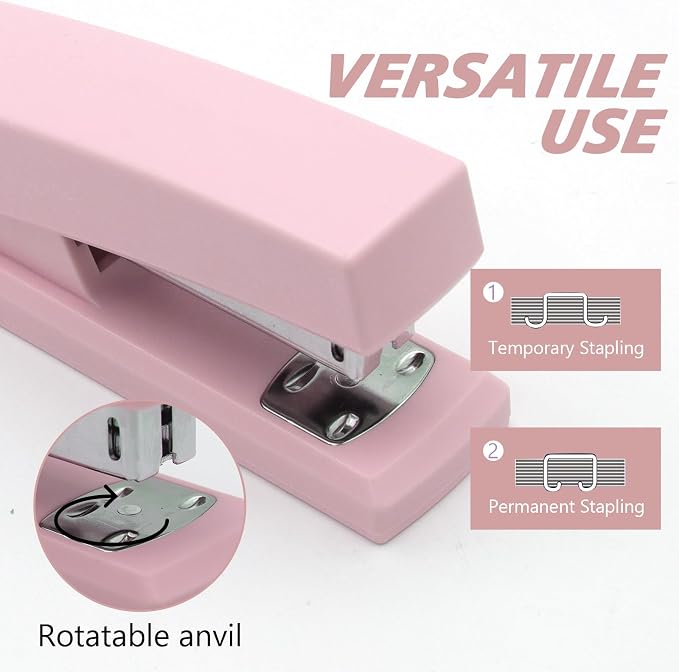 2 Pack Pink Office Staplers, 25-Sheet Capacity - Image 3