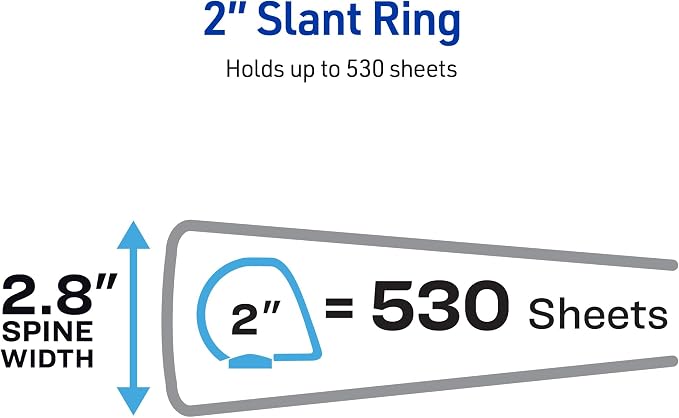 Avery Heavy-Duty View 3 Ring Binder, 2 Inch One Touch Slant Rings, 530-Sheet - Image 4
