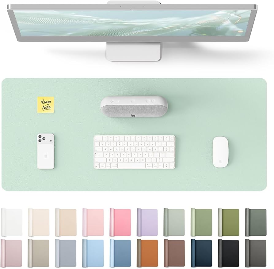 YSAGi Leather Desk Protector, Office Mat, Large Mouse Mat, Non-Slip PU Leather by YSAGi