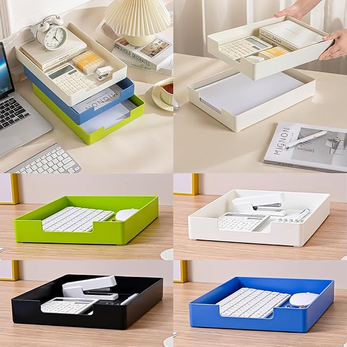 Letter-Size Tray, A4 Stackable Plastic Paper Tray - Image 6