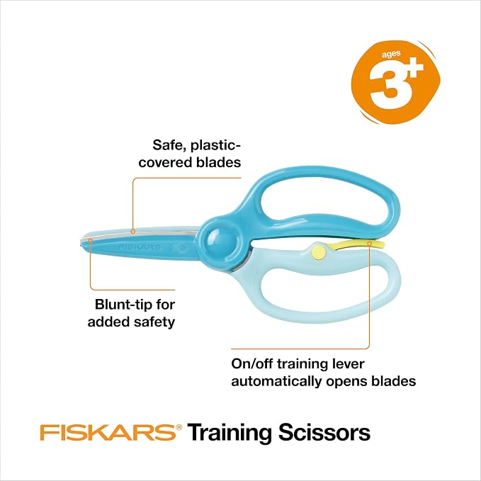 Fiskars Kids Scissors, Toddler Safety Scissors, Spring-Action Training Lever & - Image 3