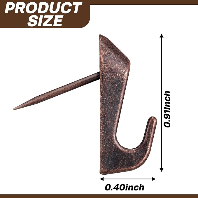 Hotop 15 Pieces 20 Lbs Pin Hooks Push pin Hangers Metal Hooks Picture Hanging - Image 2