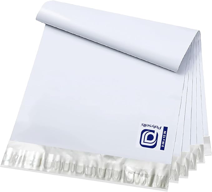 POLYSELLS 1000 pcs 9x12 Inches White x Silver Poly Mailers Shipping Envelopes by POLYSELLS