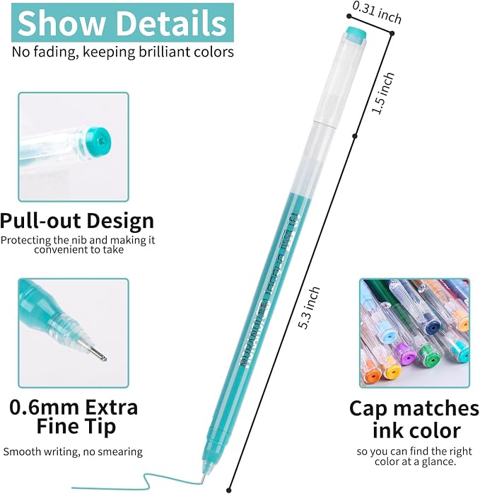 Gel Pens For Coloring, 36 Pack Colored Pens for Black Paper & White Paper - Image 3