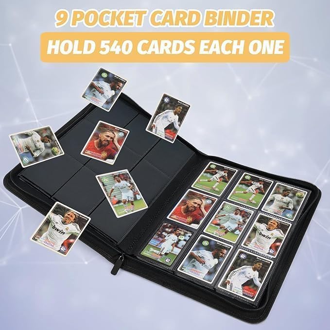 9 Pockets Card Binder, Premium Zip Trading Card Binder, 540 Double Sided Pocket - Image 4