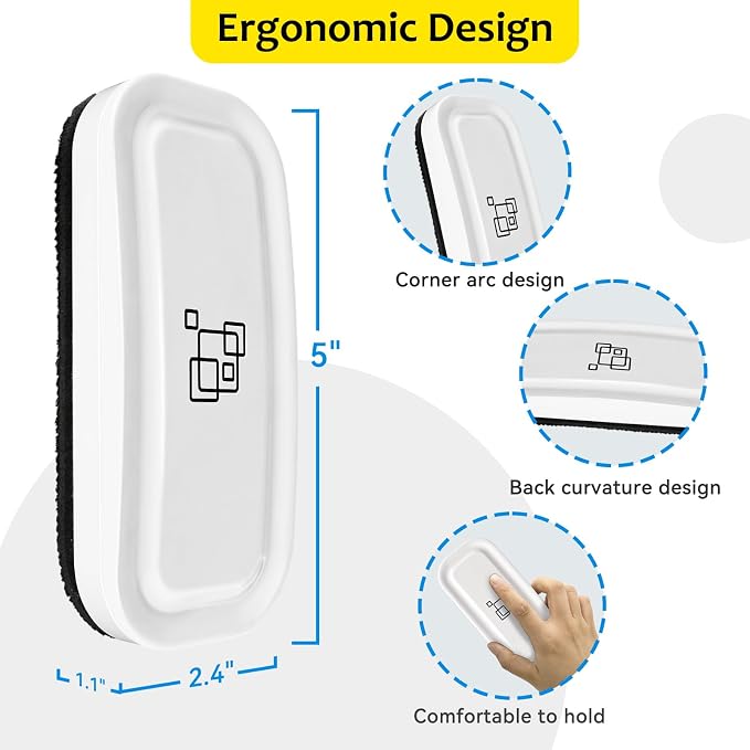 maxtek Magnetic Dry Erase Eraser, Glass Board Erasers, 4 Pack, Glass Board - Image 6