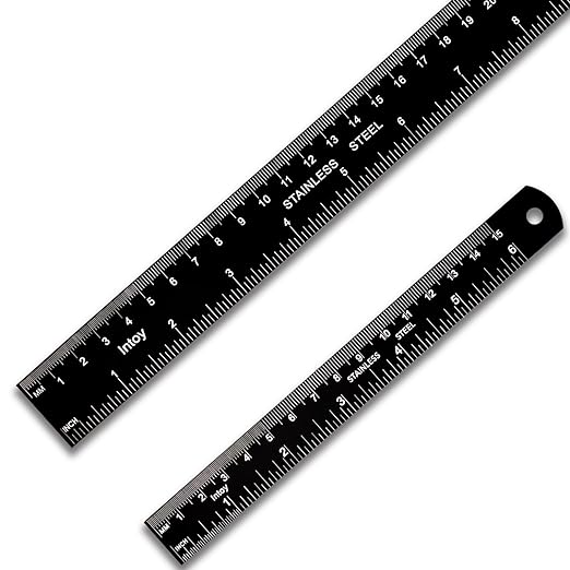 Metal Ruler Kit 12 Inch and 6 Inch, Stainless Steel Rulers by Zotemo
