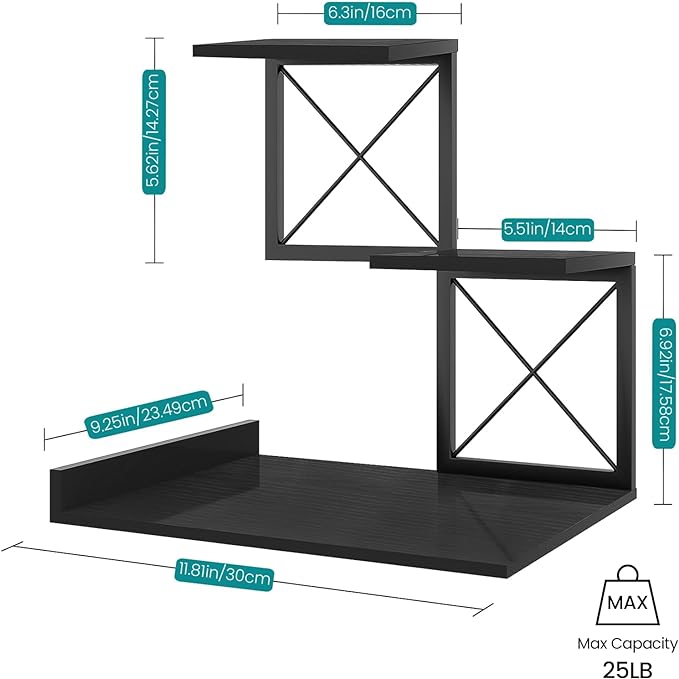 ELITEROO Wood Desktop Shelf, 3 Tier Desk Shelves Small Bookshelf Organizer - Image 3