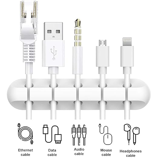 INCHOR White Cable Clips, Cord Organizer Cable Management, Cable Organizers USB - Image 3