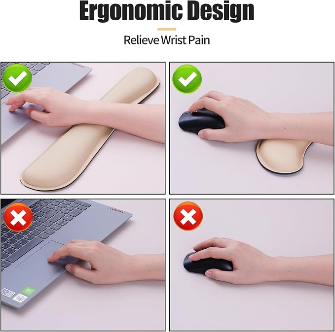 Bloss Leather Desk Pad and Keyboard Wrist Rest, Large Mouse Pad + Keyboard - Image 6