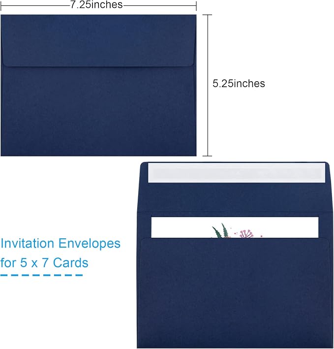 50 Packs 5x7 Envelopes A7 for Invitations, Printable Invitation Envelopes Self - Image 2