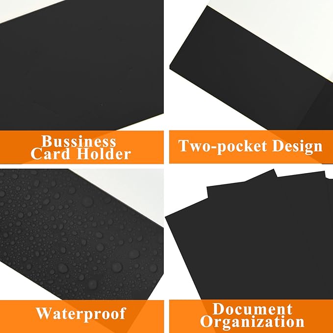 pmybupo 50Pcs Black Two-Pocket Heavyweight File Folder, Letter Size, Paper File - Image 3