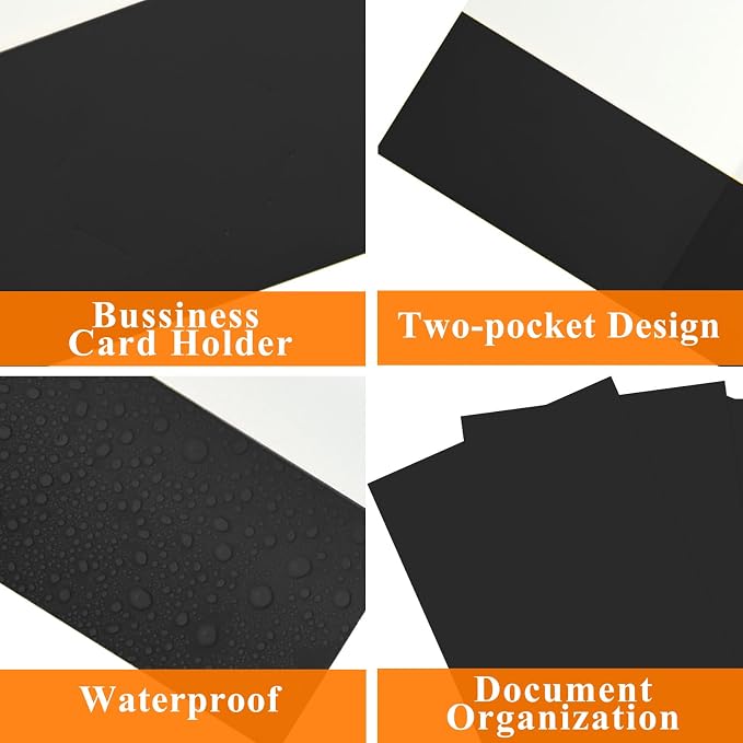 pmybupo 100Pcs Black Two-Pocket Heavyweight File Folder, Letter Size, Paper - Image 3