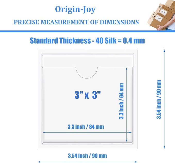 Origin-Joy 50 PCS Self-Adhesive Index Label Pockets - Image 2