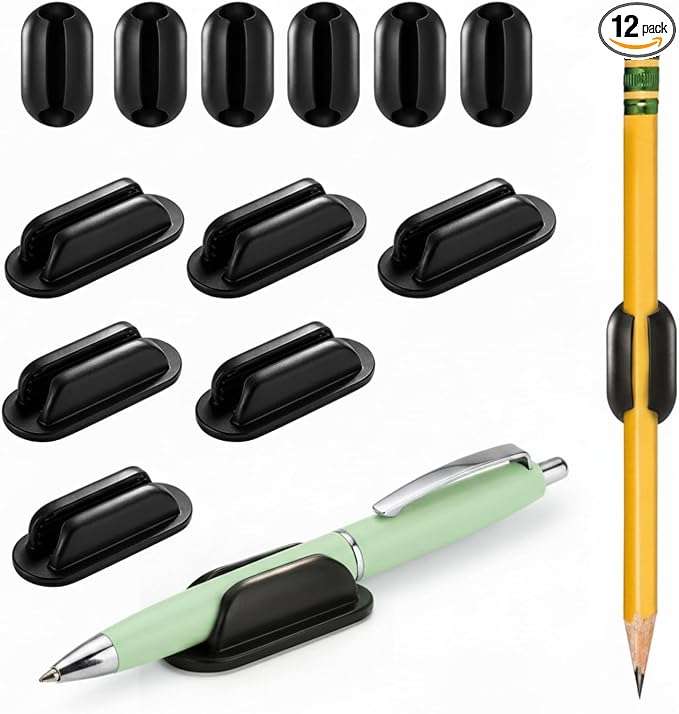 12 Pack Adhesive Pencil Pen Holders by Fematin