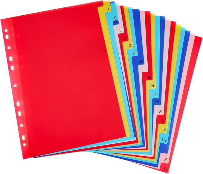 21-Tab A-Z Alphabet Binder Dividers by Prudiut