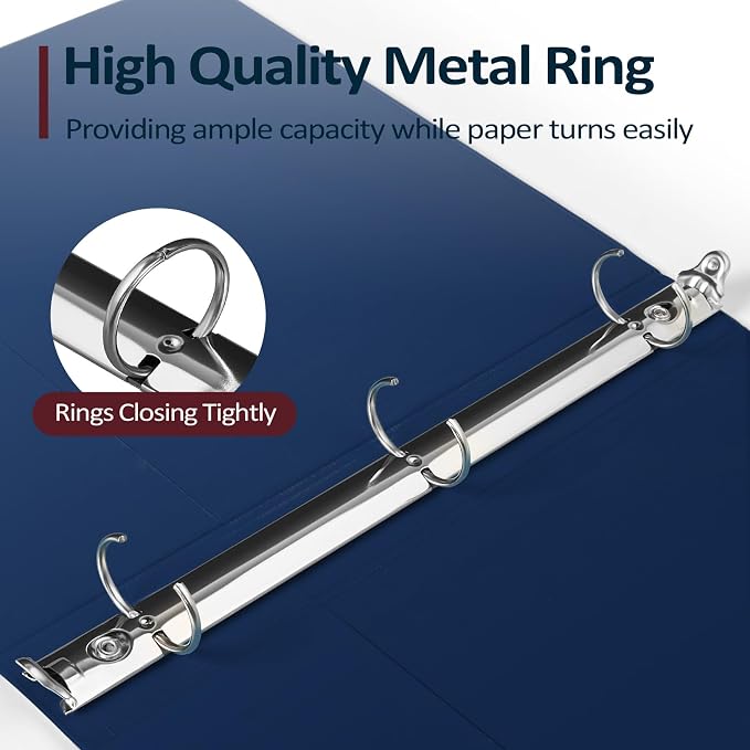 BinderX 1.5 Ring Binder, Sooez Round Ring 1.5 Inch Binders, Fits 325 Sheets of - Image 4