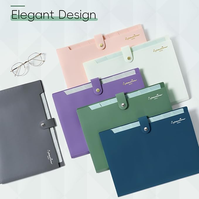 Sooez Elegant Accordion File Organizer, 8 Pocket Expanding File Folders - Image 2