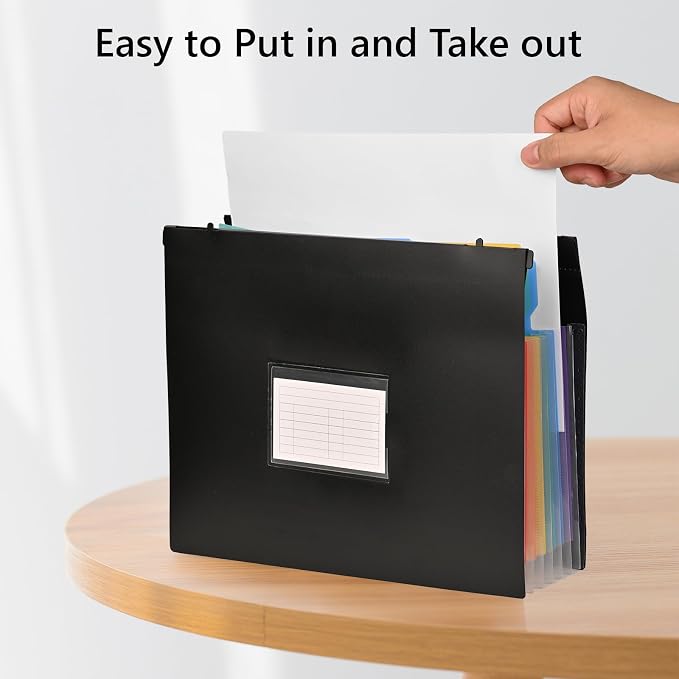 Expanding Hanging File Folders, Plastic Filing Cabinet Organizer 7 Pockets 1.2" - Image 6