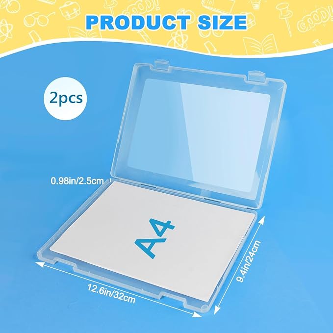 2 Pack A4 File Box Paper Organizers Holder, Transparent Document Paper Project - Image 2