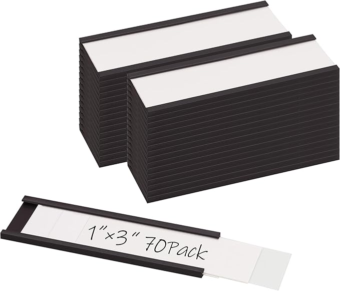 Realth C Channel Magnetic Label Holders 70 Pack 1'' x 3'' by Realth