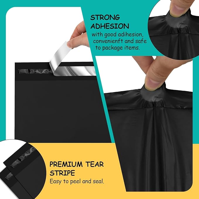 Poly Mailers - 10x13 inch 200 Pcs Black Shipping Bags - Image 3