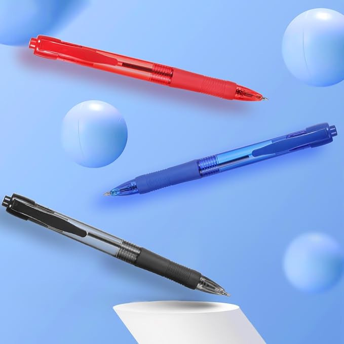 deegtran Pens Bulk, 50 Pack No Bleed Black & Blue Ink Click Pens - Image 5